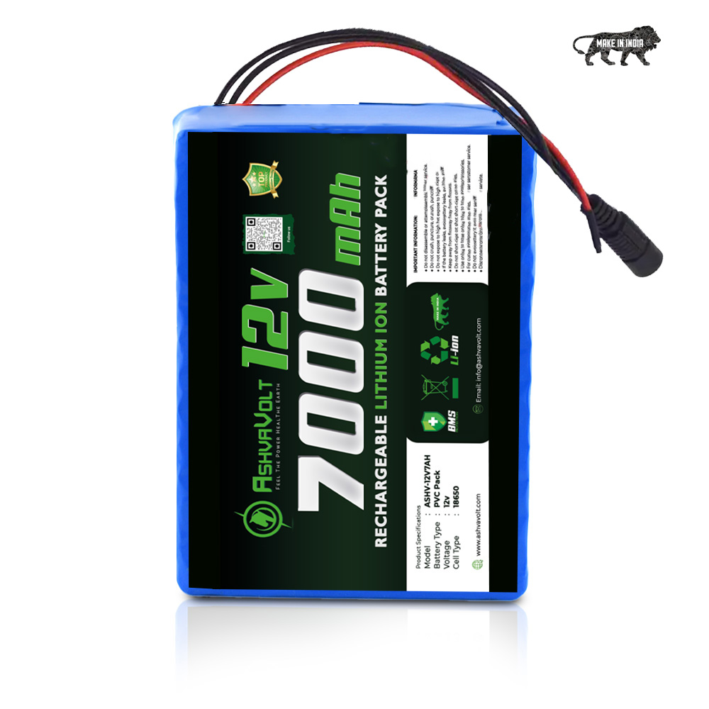 AshvaVolt® 12V 7000mAh Li-ion 18650 Lithium ion Rechargeable Battery Pack