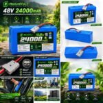 AshvaVolt® 48V 24Ah 15S Lithium Iron Phosphate (LiFePO4) Battery Pack with BMS Protection For Solar Inverter, E-Bike, EV, Toto Battery