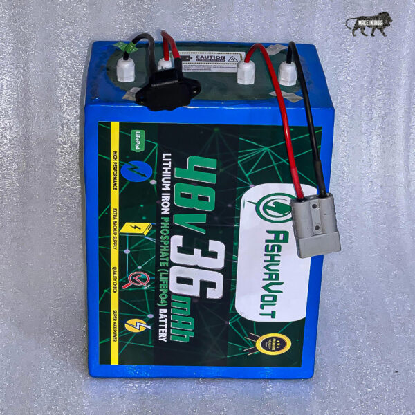 AshvaVolt® 48V 36Ah 1700watt Lithium Iron Phosphate Battery Pack Solar Inverter, E-Bike, E-Scooty, Toto Battery with BMS protection