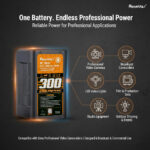 AshvaVolt® BP-300 V Mount Battery 14.8V 21000mAh (21Ah) Rechargeable Li-ion Battery, Black, Small Compatible with Broadcast, LED Lights