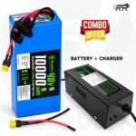 AshvaVolt® 48V 10Ah (54.6V) 13S Lithium-Ion Battery Pack & 48v 5a Charger Combo