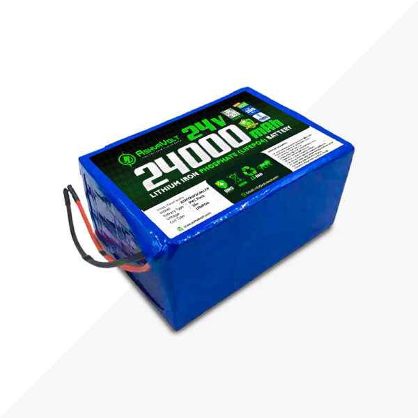 AshvaVolt® 24V 24Ah (24000mah) Lithium Iron Phosphate LifePo4 Battery Pacdk