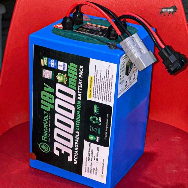 AshvaVolt® 48V 30Ah 13S Lithium Ion Rechargeable Battery Pack With BMS protection