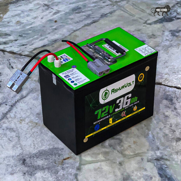 AshvaVolt® 72volt 36Ah Lithium Ion Rechargeable Battery Pack With BMS protection and Heavy Premium Metal BOX for EV