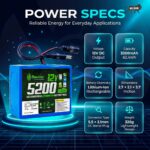 AshvaVolt 11.1V 12V 5200mAh Rechargeable Lithium Battery Pack 3S2P 18650 3C with BMS Protection & 5.5mm Male and 5.5mm Female DC Pin Connectorz