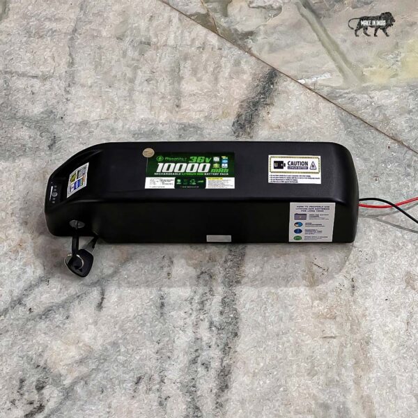 AshvaVolt® 36V 10Ah Lithium-Ion Rechargeable Battery Pack With Premium Hailong Case For Electric Bike Cycle | 36volt 10000mAh