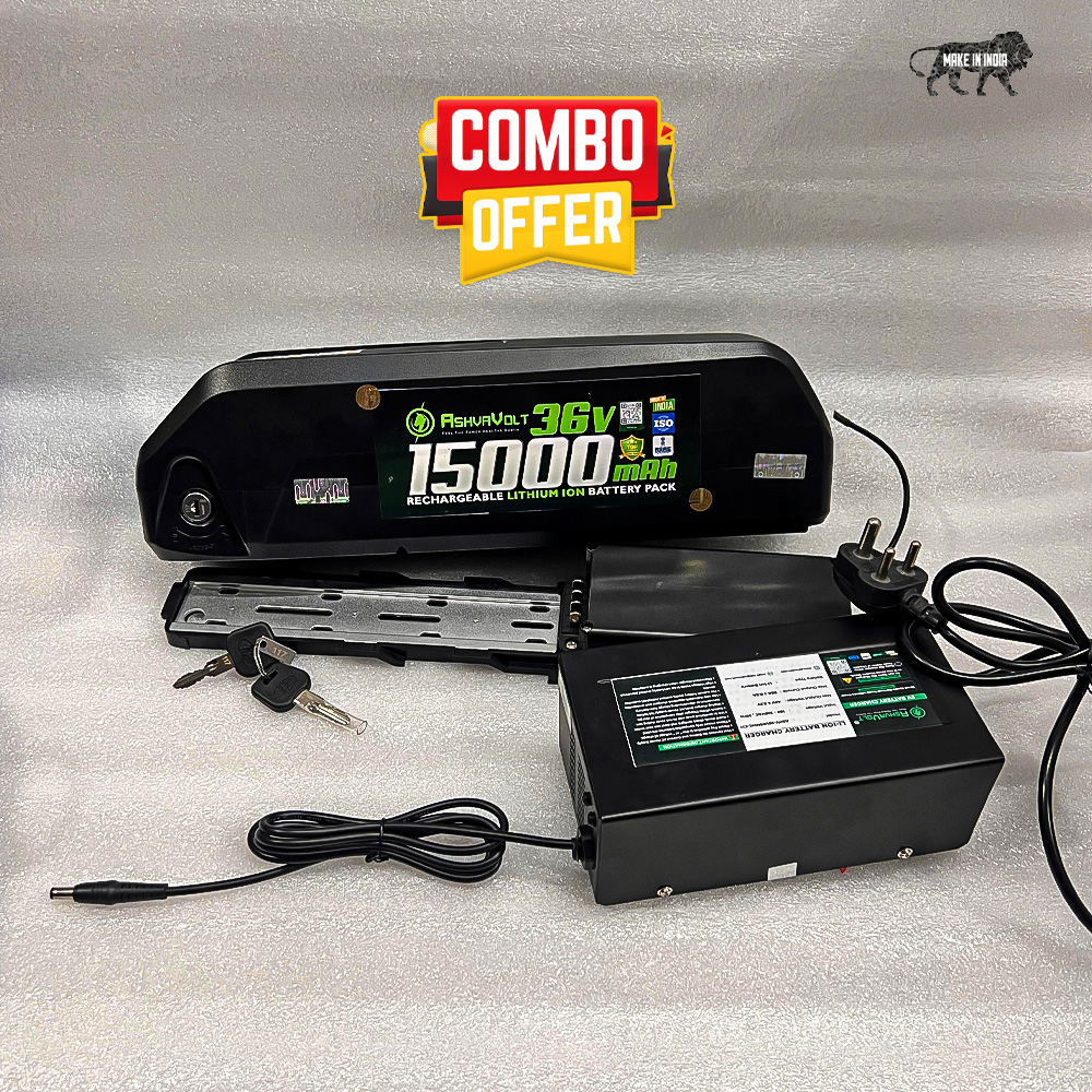 AshvaVolt® 36V 15Ah Lithium-Ion Battery Pack with Premium Hailong