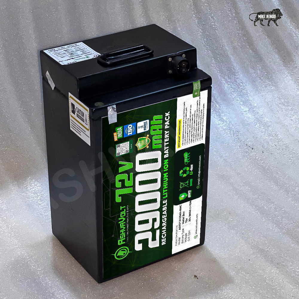 Acid Battery Okinawa E Bike Battery Price AshvaVolt® 72V 29Ah Lithium-Ion  Battery Pack With BMS Protection
