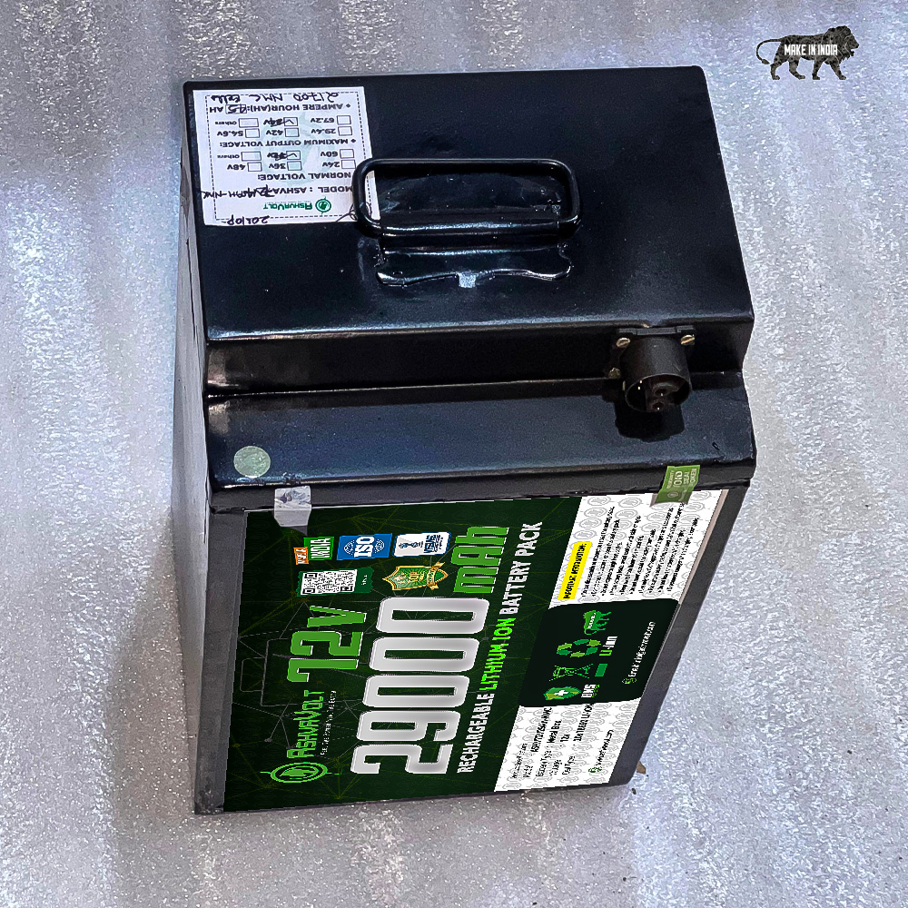 AshvaVolt® 72V 29Ah Lithium-Ion Battery Pack with BMS Protection