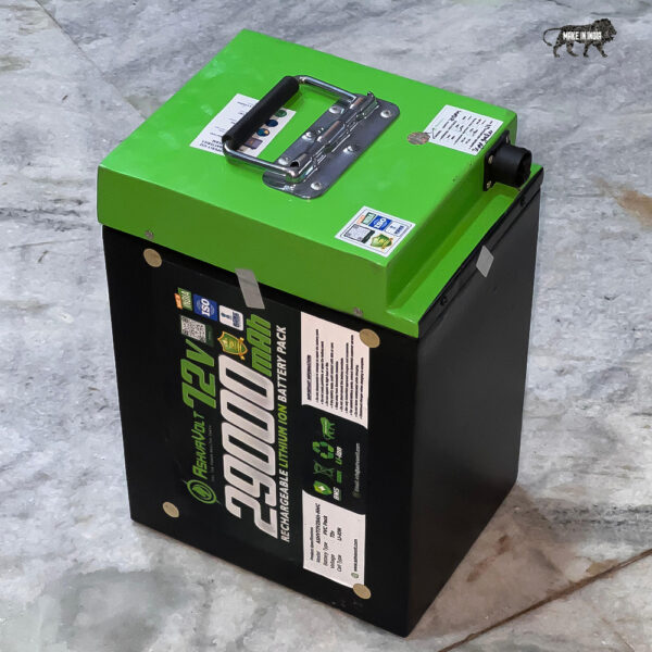 AshvaVolt® 72V 29Ah Lithium-Ion Battery Pack with BMS Protection & Premium Metal Case Compatible with Okinawa Electric Vehicles