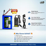 AshvaVolt® 12V 40Ah Lithium-Ion Rechargeable Battery Pack & 12V 6a Lithium ion Charger Combo For Cycle, Solar & Others with BMS Protection