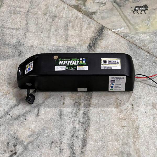 AshvaVolt® 36V 10.4Ah Lithium-Ion Battery Pack with Premium Hailong Case & 36V 3Amps ( 42V Auto Cutoff) Charger Combo for Electric Bikes