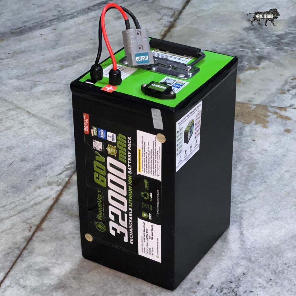 AshvaVolt® 60volt 32Ah Lithium Ion Rechargeable Battery Pack With Premium Metal BOX and BMS protection