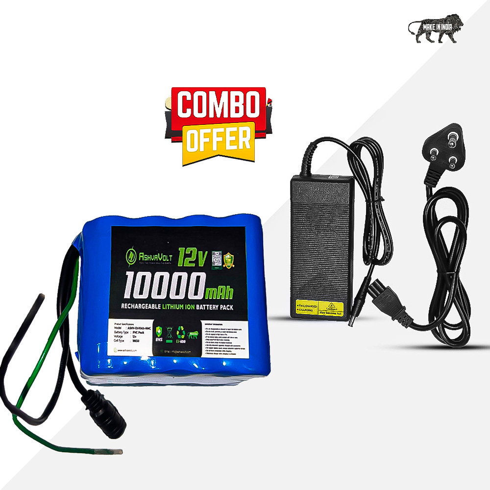 AshvaVolt® 24V 15.6Ah Lithium-Ion Battery Pack with BMS Protection ...