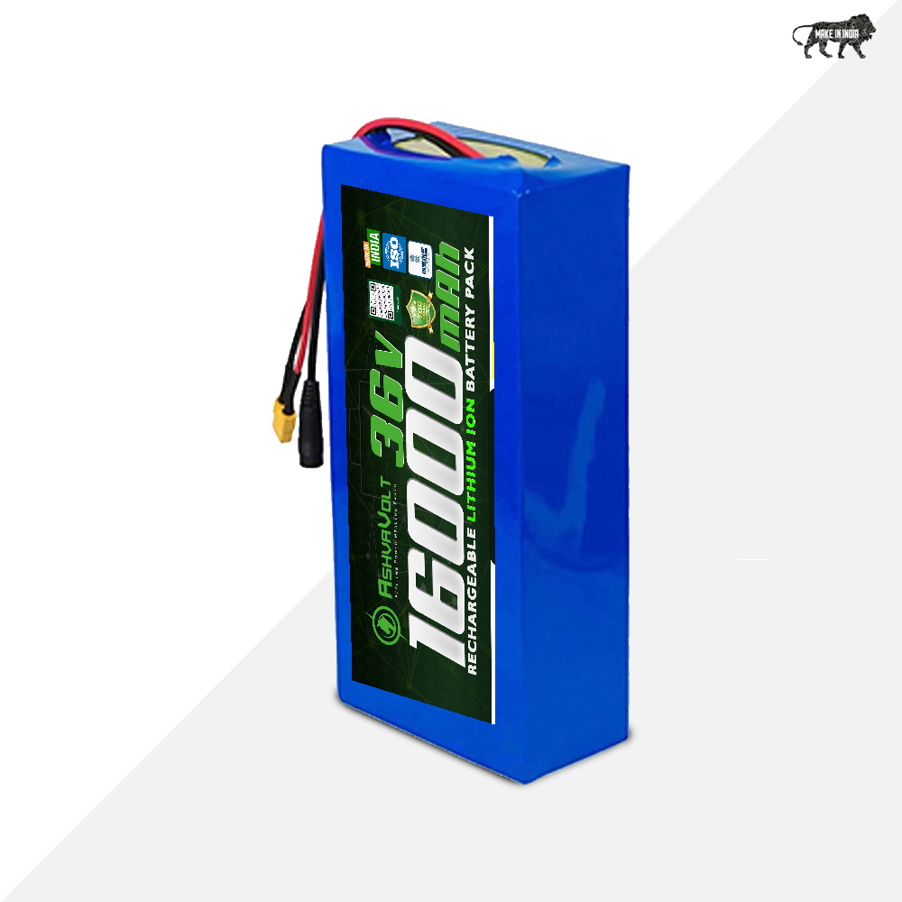 AshvaVolt 36V 16Ah Lithium-Ion Rechargeable Battery Pack