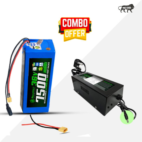 AshvaVolt® 36V 7.5Ah Lithium-Ion Rechargeable Battery Pack