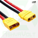 AshvaVolt® XT90 Male Female Connector Cable With 10cm Wire Length, Low Resistance XT90 Female Cable, Set Ease to Solder and Reuse for High Power Application XT90 Male or Females
