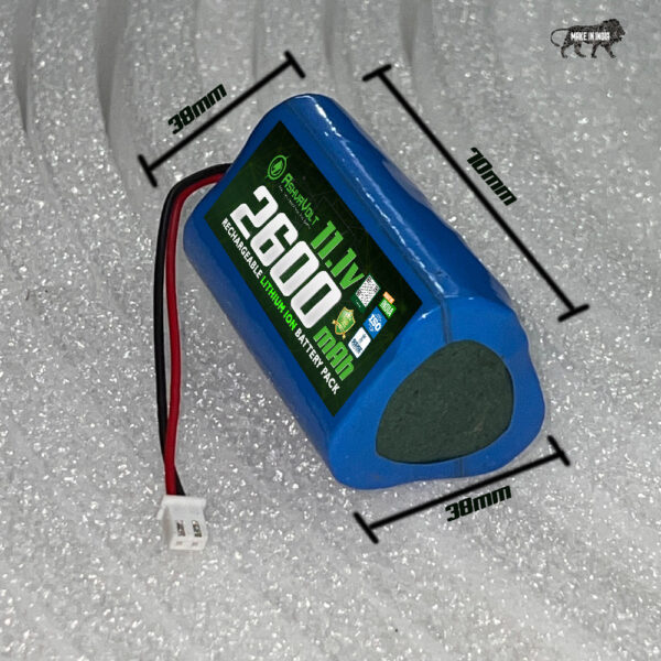 AshvaVolt 11.1V 12V 2600mah 18650 3S1P Rechargeable Lithium Battery Pack Triangle Shape