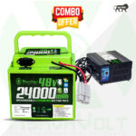 AshvaVolt® 48V 24Ah Lithium-Ion Rechargeable Battery Pack & 48V (54.6V) 7A Fast Charger Combo For Electric Vehicle With Premium Box