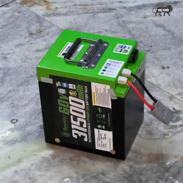 AshvaVolt® 60volt 31.5Ah Lithium Ion Rechargeable Battery Pack With Battery Indicator and BMS protection with Premium Metal Box for EV Battery