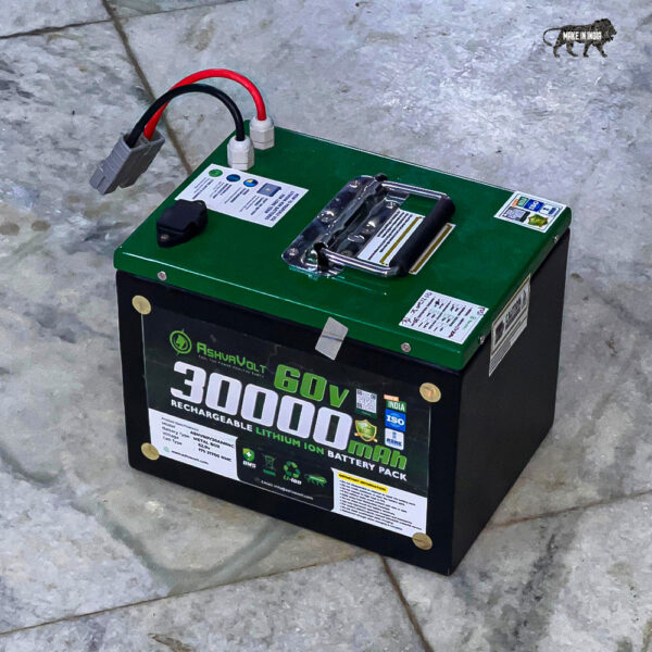 AshvaVolt® 62.9volt 30Ah Lithium Ion Rechargeable Battery Pack With BMS protection and Premium Metal Box for Electric Bike