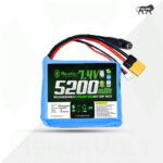 AshvaVolt® 7.4V 5200mAh Rechargeable Lithium Battery Pack with BMS Protection – 2S 2P 18650 Li Ion Battery