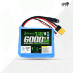 AshvaVolt® 7.4V 6000mAh Rechargeable Lithium Battery Pack with BMS Protection – 2S 2P 18650 Li Ion Battery