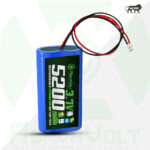 AshvaVolt® 3.7V 5200mAh Rechargeable Lithium-ion Battery Pack 1S 2P 18650 with BMS Protection DIY, LED, Toys, Electronic JST 2 Pin Connector Compact Size for DIY Projects, LED Lights, Toys, Bluetooth Speakers