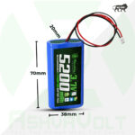AshvaVolt® 3.7V 5200mAh Rechargeable Lithium-ion Battery Pack 1S 2P 18650 with BMS Protections
