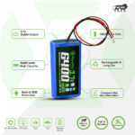 AshvaVolt® 3.7V 6400mAh Rechargeable Lithium-ion Battery Pack 1S 2P 18650 with BMS Protections