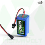 AshvaVolt® 7.4V 6000mAh Li-Ion Battery Pack – 2S 2P 18650 with BMS Protection & Male Female Connector