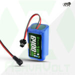 AshvaVolt® 7.4V 6400mAh Li-Ion Battery Pack – 2S 2P 18650 with BMS Protection & Male/Female 2Pin Black Connector