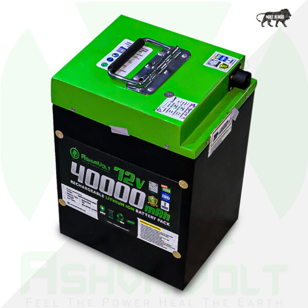 AshvaVolt® 72volt 40Ah Lithium Ion Rechargeable Battery Pack with BMS Protection & Premium Metal Case Compatible with Okinawa Electric Vehicles