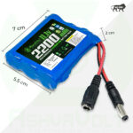 AshvaVolt 11.1V 12V 2200mAh Rechargeable Lithium Battery Pack - 3S1P 18650 with BMS Protection & Male Female Connector for GPS, CCTV, Industrial and Commercial Applications