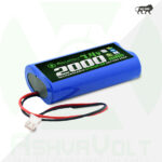 AshvaVolt® 7.4V 2000mAh Rechargeable Lithium Battery Pack with BMS Protection - 2S 1P 18650 3C Li Ion