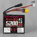AshvaVolt 11.1V/12V 5200mAh Li-Ion Battery Pack - 3S2P 18650 3C with BMS Protection & Female DC Jack, Amass XT-60 and 4-pin JST Connector - AVPowerSeries