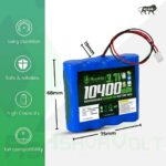 AshvaVolt® 3.7V 10400mAh Rechargeable Lithium-ion Battery Pack -1S 4P 18650 with BMS Protections