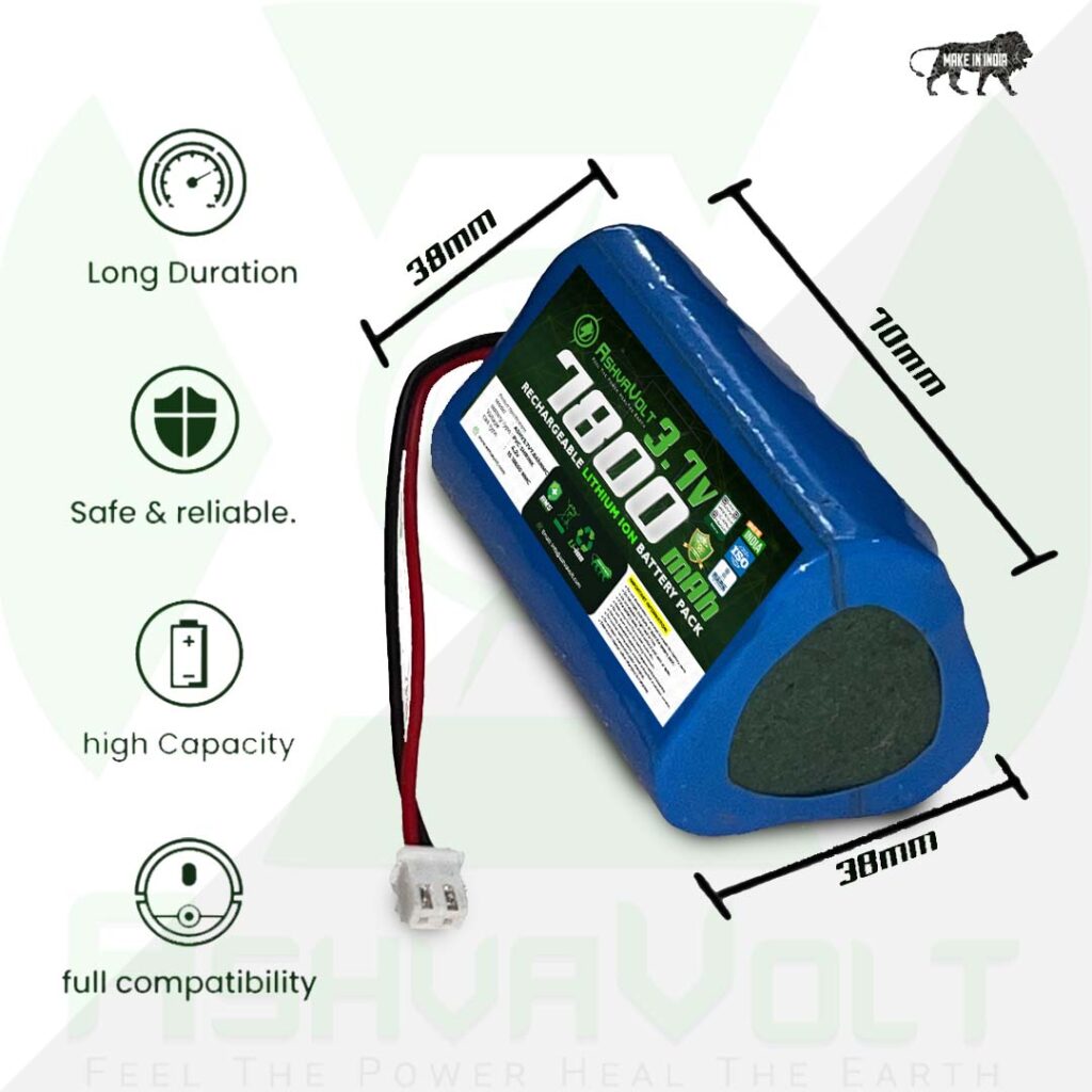 AshvaVolt® 3.7V 7800mAh Rechargeable Lithium-ion Battery Pack -1S 3P 18650 with BMS Protections