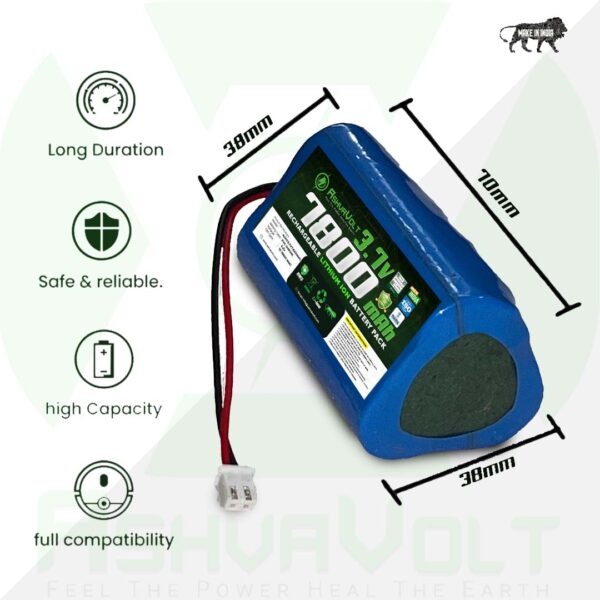 AshvaVolt® 3.7V 7800mAh Rechargeable Lithium-ion Battery Pack -1S 3P 18650 with BMS Protections