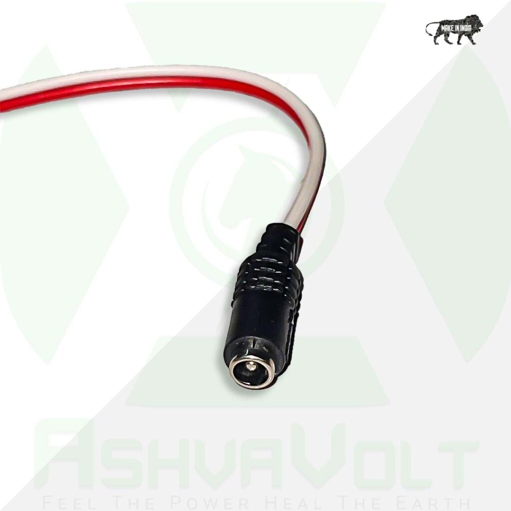 AshvaVolt® DC 5mm Jack Female Socket Connector with Wire for Battery Packs ,CCTV Camera, LED, Adapter & DIY Projects