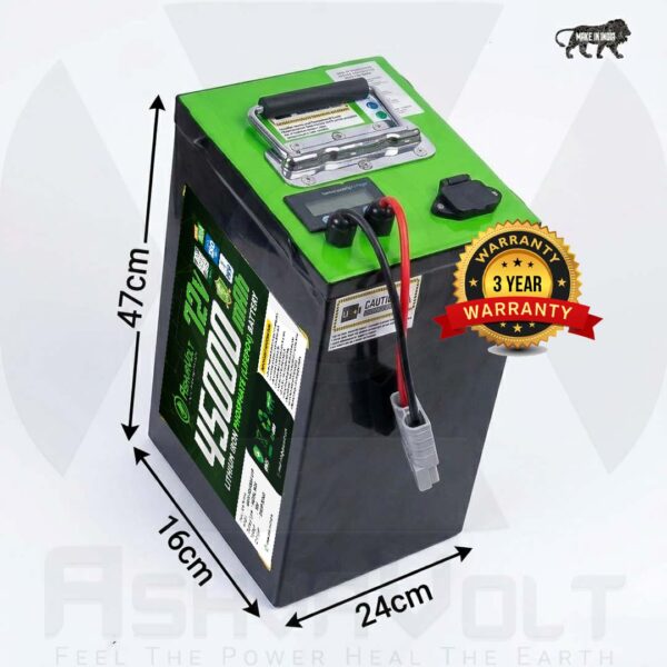 AshvaVolt® 72V 45Ah Lithium Iron Phosphate (LiFePO4) Battery Pack with BMS Protection and Premium Metal Box for EV, Electric Bike Battery 72V 45Ah LiFePO4 Battery 3 Year Warrantys