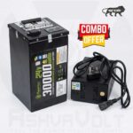 AshvaVolt® 24V/25.6V 30Ah 8S2P LiFePO4 battery & 24V 6A LiFePO4 Charger Combo with BMS Protection and Premium Metal Box, Digital Display Meter For Solar Inverter , Electric Cycle | 24V 30Ah LiFePO4 battery
