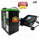 AshvaVolt® 48V 45Ah LiFePO4 Battery Pack & 48V 10A LiFePO4 Charger Combo with BMS Protection and Premium Metal Box for EV | 48V 45Ah LiFePO4 Battery 3 Year Warranty