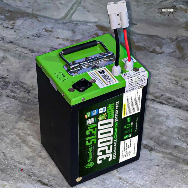 AshvaVolt® 51.2V 32Ah Lithium Ion Rechargeable Battery Pack With Premium Metal Box and BMS protection Compatible For Hero Electric E-Bike | 51.2v 32000mAh