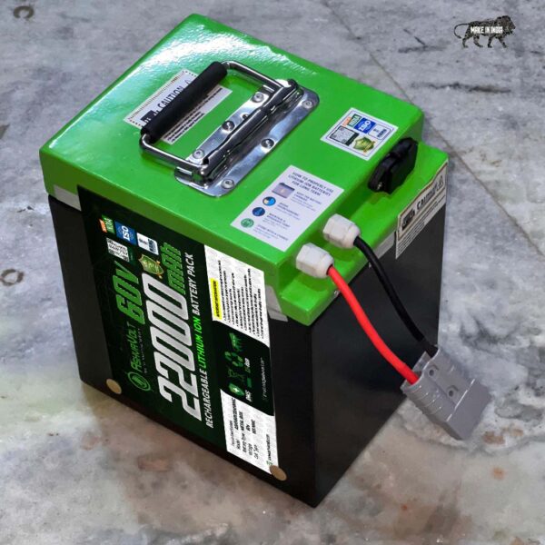 AshvaVolt® 60volt 22Ah Lithium Ion Rechargeable Battery Pack With Premium Metal Box and BMS protection for EV, E-Bike | 60v 22000mAh Lithium Ion Battery