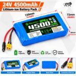 AshvaVolt® 24V 4.5Ah (4500mAh) Lithium-Ion Rechargeable Battery Pack with BMS Protection | 25.2V/29.4V 4.5Ah Lithium-Ion Battery for Electric Unicycles, Scooters & Toys with Built-in BMS