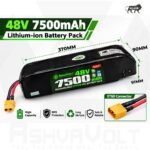 AshvaVolt® 48V 7.5Ah (54.6V) 13S Lithium-Ion Battery Pack with Premium Hailong Case and BMS Protection For Full Electric Cycle Battery Packs