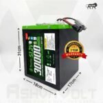 AshvaVolt® 51.2V 30Ah 16S Lithium Iron Phosphate (LiFePO4) Battery Pack with BMS Protection and Premium Metal Box for Electric Bike | 51.2V 30Ah LiFePO4 Battery 3 Year Warranty