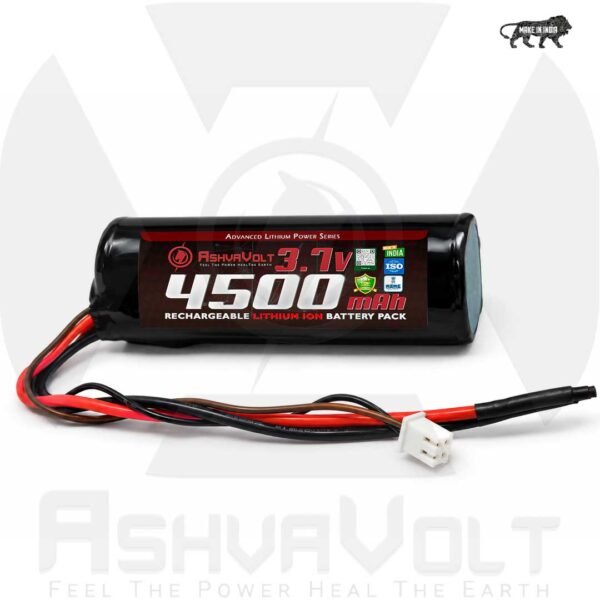 AshvaVolt 3.7V 4500mAh Li-Ion Battery Pack – 1S1P 21700 3C with BMS Protection & Two Wire and 2pin JST Connector – AVPowerSeries