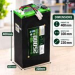 AshvaVolt® 48V 25Ah 15S Lithium Iron Phosphate (LiFePO4) Battery Pack with BMS Protection and Premium Metal Box for Electric Bike | 48V 25Ah LiFePO4 Battery Pack
